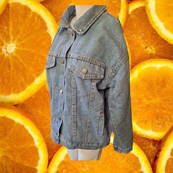 NWT Fleece Lined Denim Button Up Jacket Size Small - Picture 9 of 9